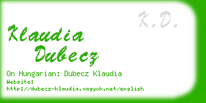 klaudia dubecz business card